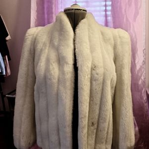 Elegant White Faux Fur Jacket